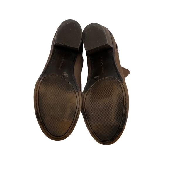 Lucky Brand Brown Suede Peep Toe Block Heel Ankle Boots Size 6 Women's - Picture 9 of 9